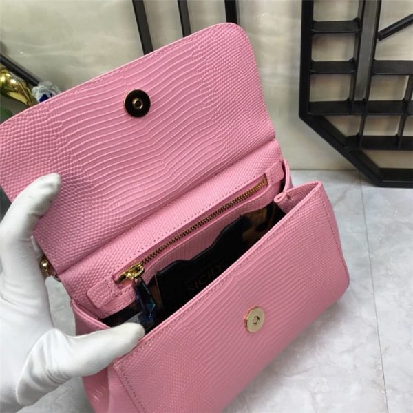 Dolce & Gabbana D&G Bag Sicily Leather Shoulder Bag pink - Image 7