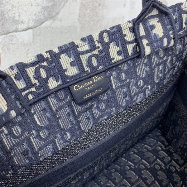 Blue Dior Oblique Embroidered Dior Book Tote - Image 7