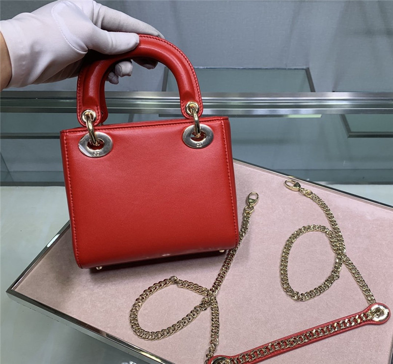 lady dior relief flower bag red - Image 3
