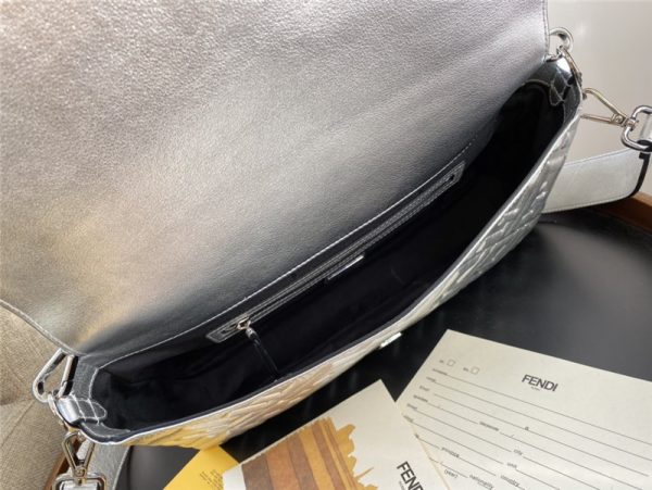 FEND Silver Baguette Shoulder Bag - Image 5