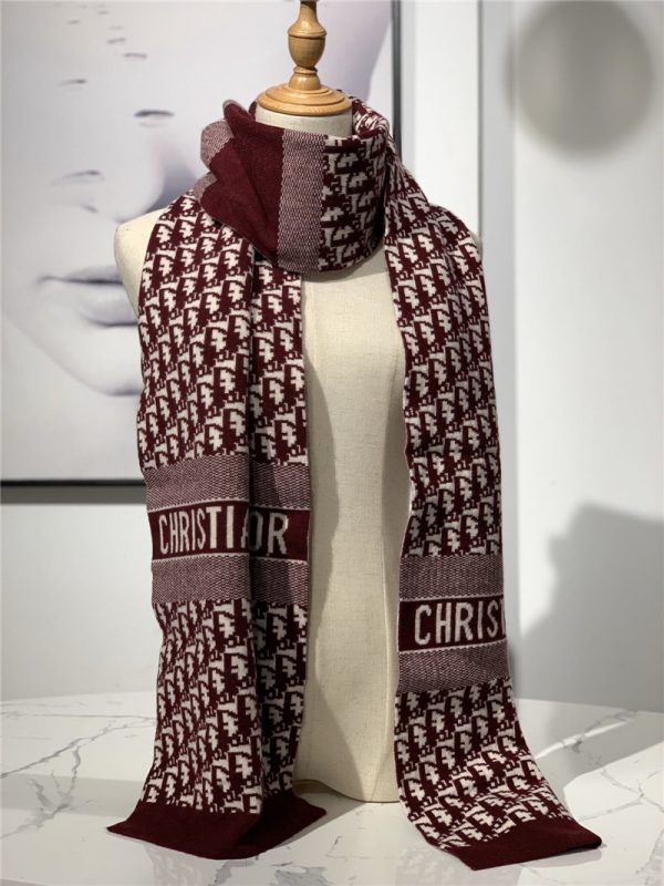 dior cashmere shawl Wine red
