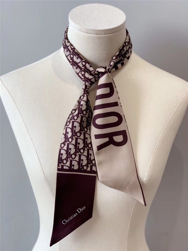 Dior letters small ribbon Red wine