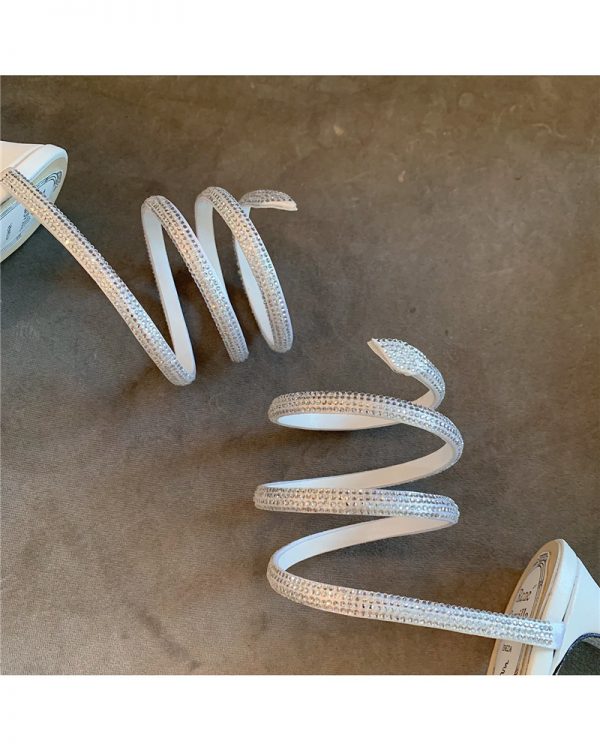 Rene Caovilla Satin Snake-coil heels Sandals - Image 6
