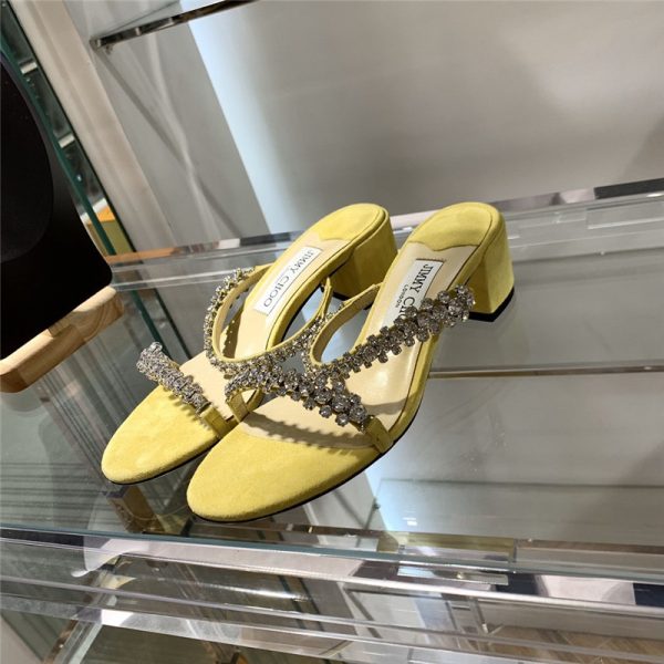 Jimmy Choo Rhinestone Low Heel Sandals - Image 4