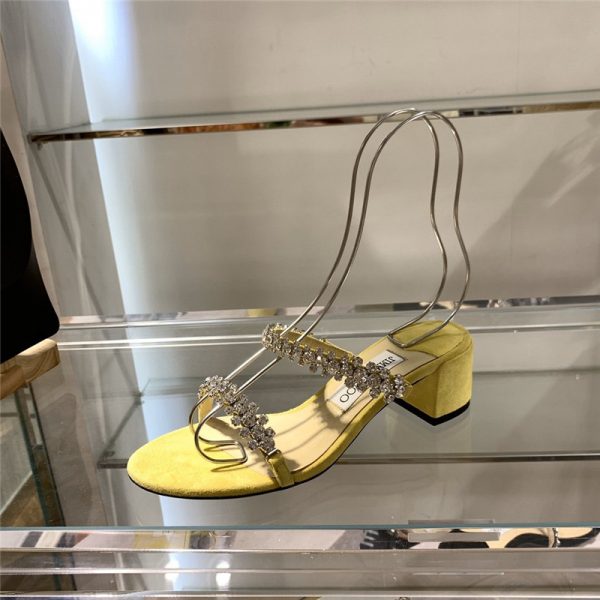 Jimmy Choo Rhinestone Low Heel Sandals - Image 5