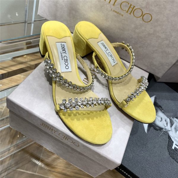 Jimmy Choo Rhinestone Low Heel Sandals - Image 7