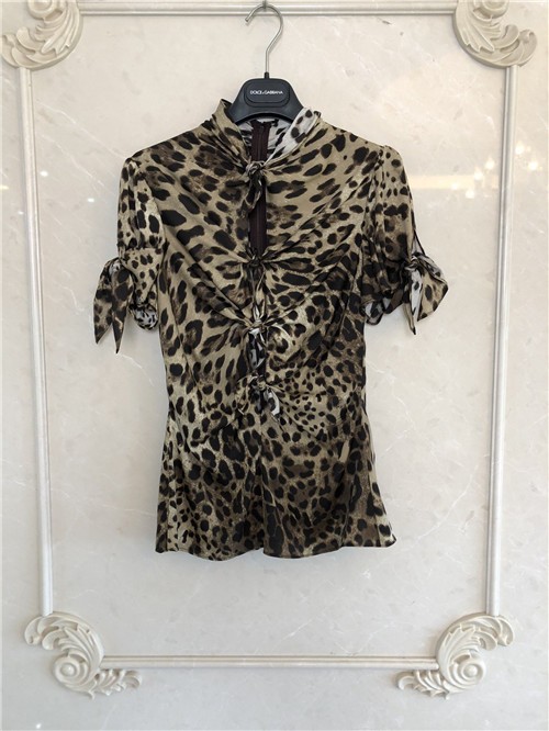 Leopard print silk top replica clothing