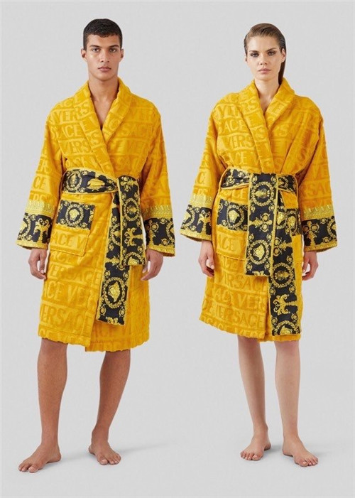 versace bathrobe black and gold