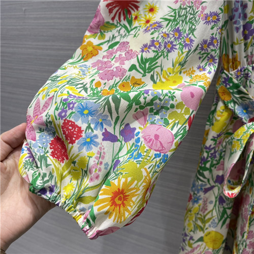 GUCCI 16 years silk Floral Day dress one piece 438722 multicolor 36