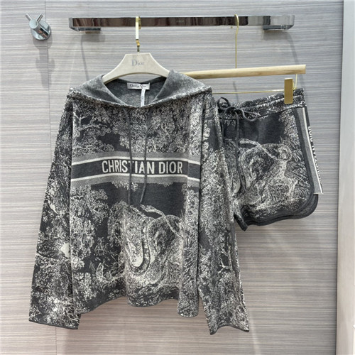 dior jungle animal print cashmere knit suit