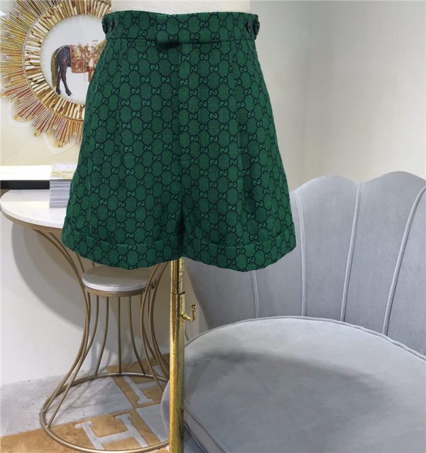gucci green gg shorts