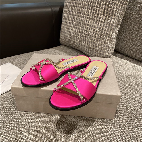 jimmy choo rhinestone flat slippers