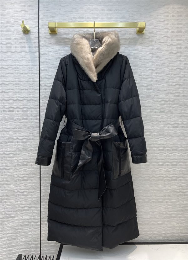thombrowne mink fur hooded down jacket