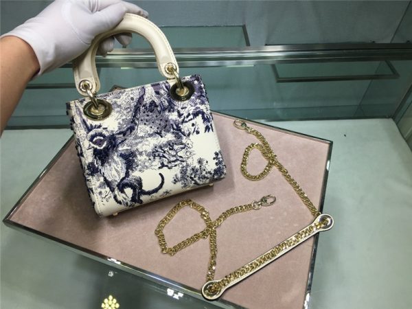 mini lady dior toile de jouy bag