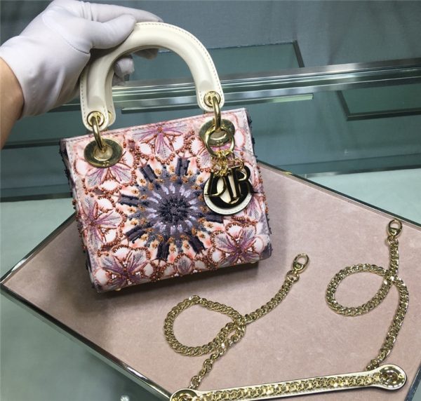 mini lady dior embroidered bag
