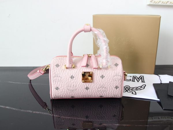 Mcm Mini Boston Pillow Bag Pink