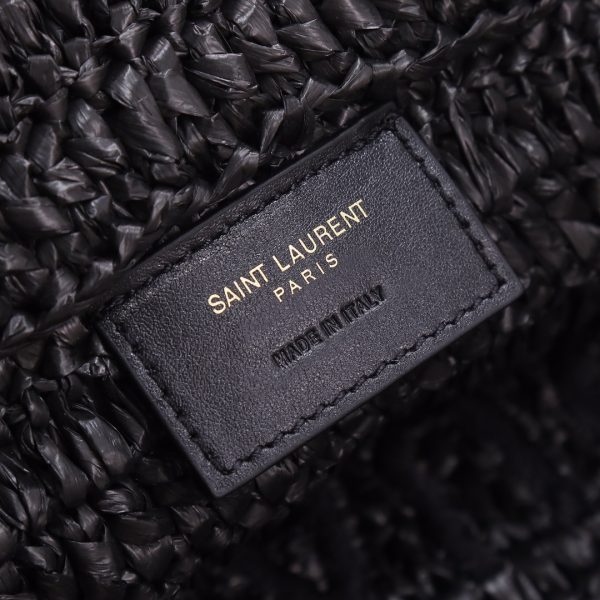 YSL Yves Saint Laurent ???? ?????? ???? ??? raffia crochet black - Image 4