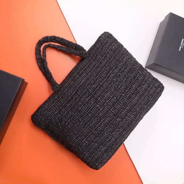 YSL Yves Saint Laurent ???? ?????? ???? ??? raffia crochet black - Image 7