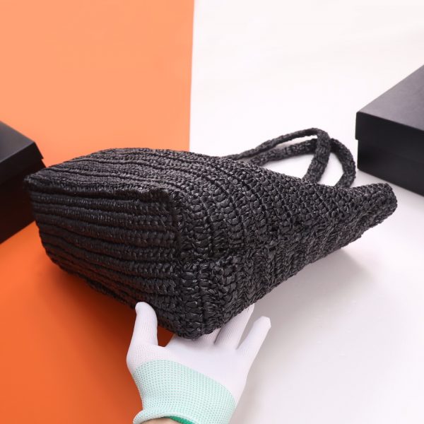YSL Yves Saint Laurent ???? ?????? ???? ??? raffia crochet black - Image 8