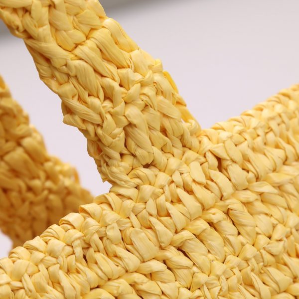 YSL Yves Saint Laurent ???? ?????? ???? ??? Raffia Crochet Yellow - Image 15