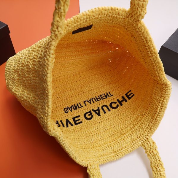 YSL Yves Saint Laurent ???? ?????? ???? ??? Raffia Crochet Yellow - Image 12