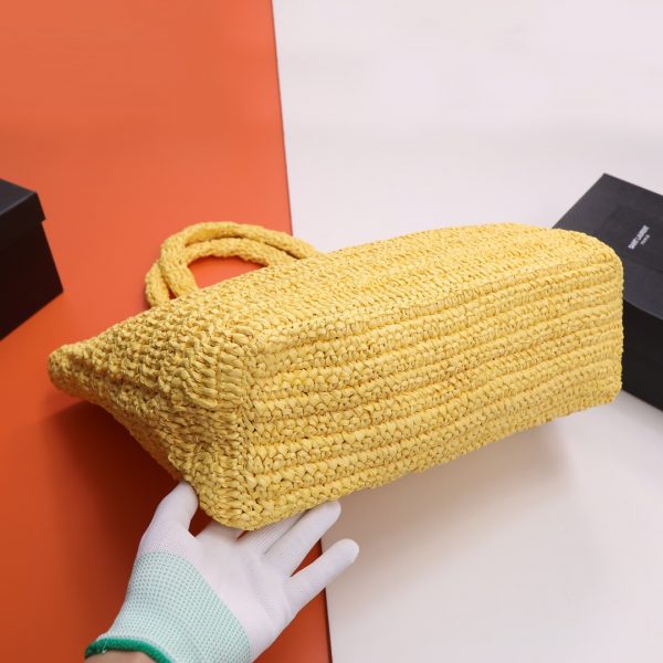 YSL Yves Saint Laurent ???? ?????? ???? ??? Raffia Crochet Yellow - Image 4