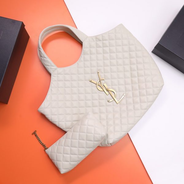 YSL Yves Saint Laurent ICARE tote bag White