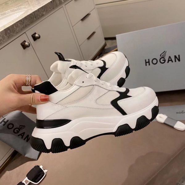 Hogan women's cat claw shoes thick bottom increase sports shoes patchwork puffy cake casual single shoes - Image 19