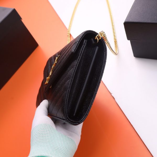 YSL Yves Saint Laurent ???????? ??? Envelope Gold logo Black - Image 6