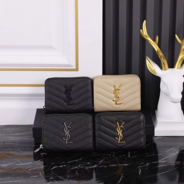 YSL Yves Saint Laurent SLP Trifold Wallet Black