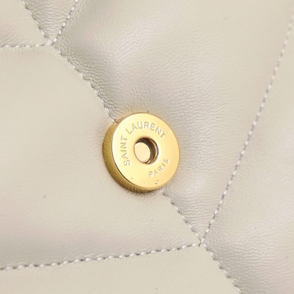 YSL Yves Saint Laurent ?????? ?????? Quilted Leather Bag White - Image 8