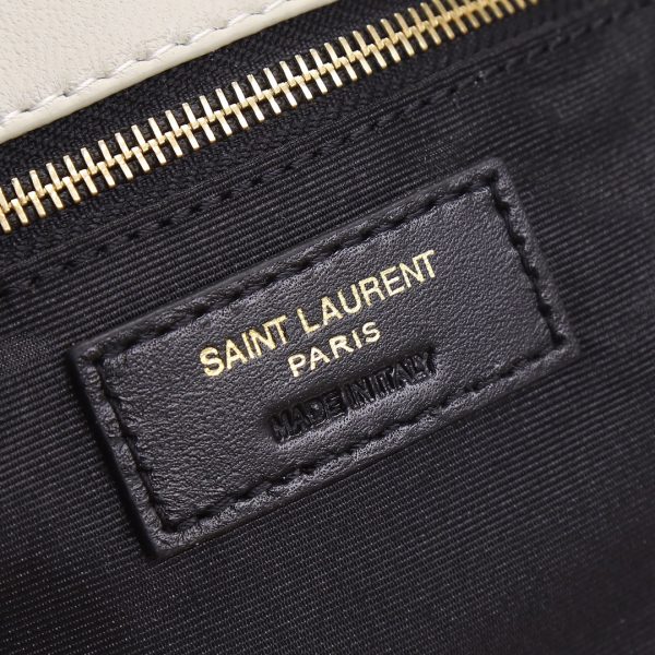 YSL Yves Saint Laurent ?????? ?????? Quilted Leather Bag White - Image 9