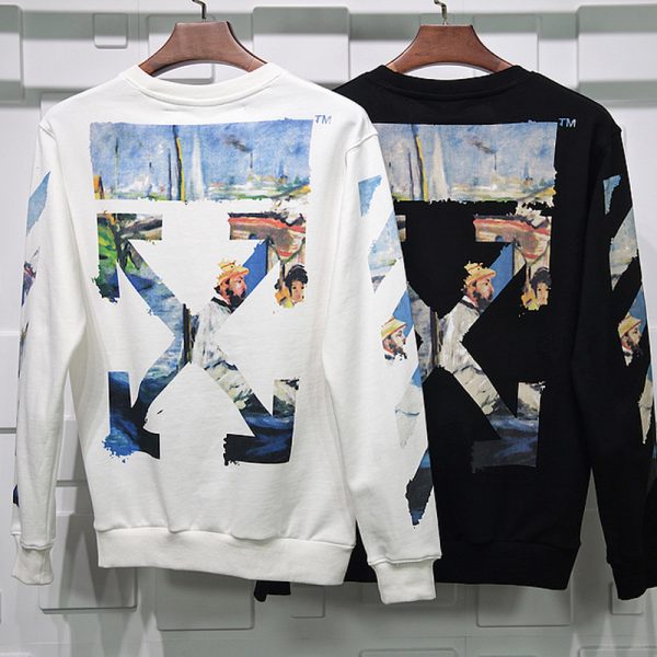 OFF-WHITE COLOUR PAINTING DIAGONALS ZIP HOODY