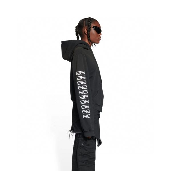 Balenciaga 22FW Double B Lock Embroidered Zipper Hooded Jacket - Image 13