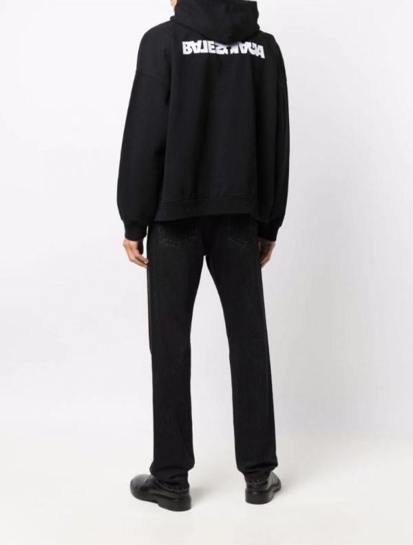 Balenciaga 22FW inverted letter embroidery zipper hooded jacket - Image 13