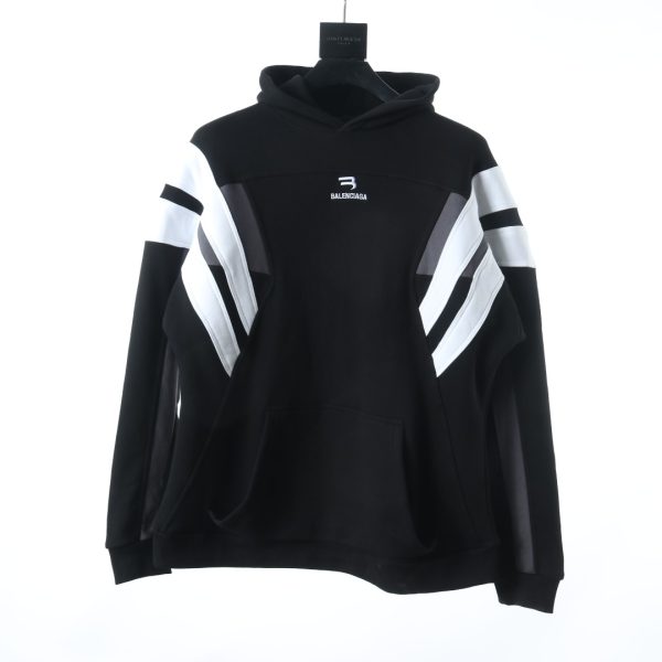 Balenciaga BLCG 22SS stitching sleeve embroidery LOGO hooded sweater