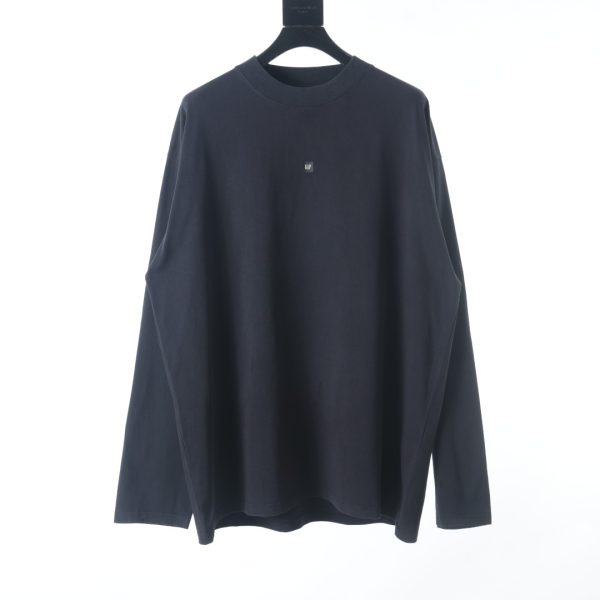 Balenciaga Paris Family X Yeezy X Gap trilogy co -branded solid color loose bottom long -sleeved T -shirt