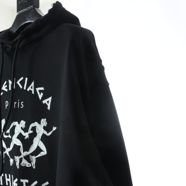 Balenciaga washing the marathon athlete printed hooded sweater - Image 5