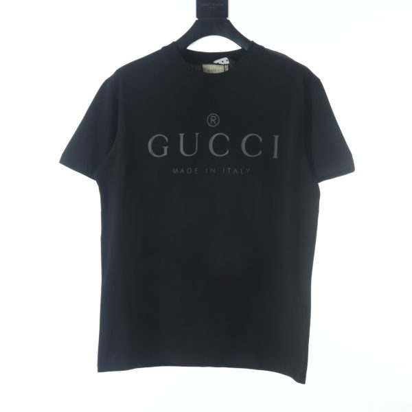 GUCCI chest letter print short-sleeved T-shirt black