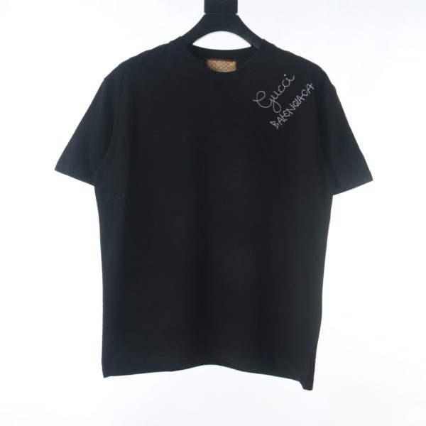 Gucci × Balenciaga BLCG joint back graffiti print short-sleeved T-shirt black