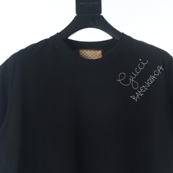 Gucci × Balenciaga BLCG joint back graffiti print short-sleeved T-shirt black - Image 3