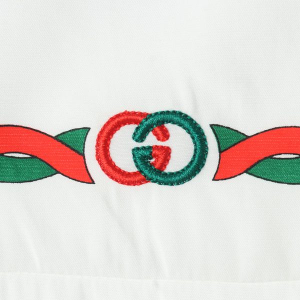 Gucci 22SS acetate embroidered striped webbing short-sleeved shirt - Image 3