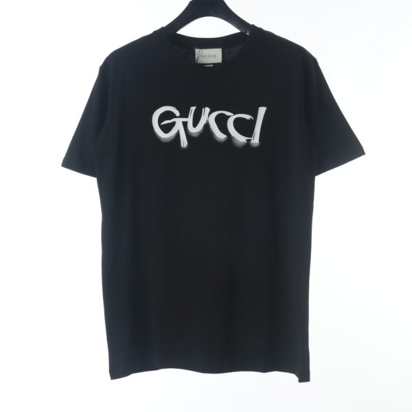 Gucci graffiti print short-sleeved T-shirt black