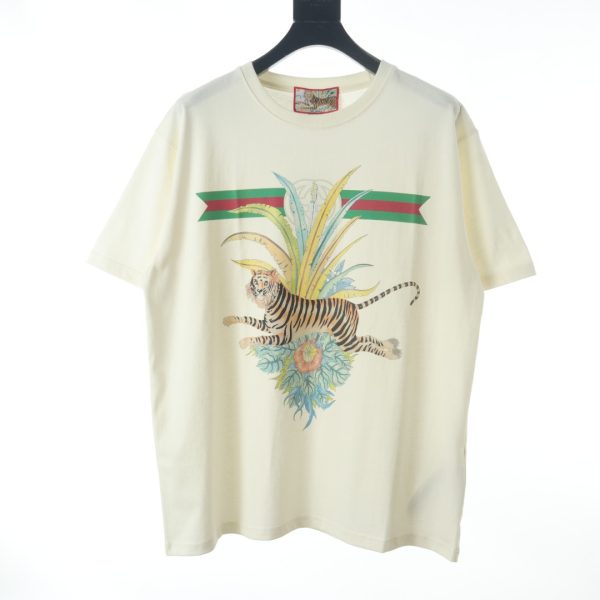 GUCCI tiger print short-sleeved T-shirt