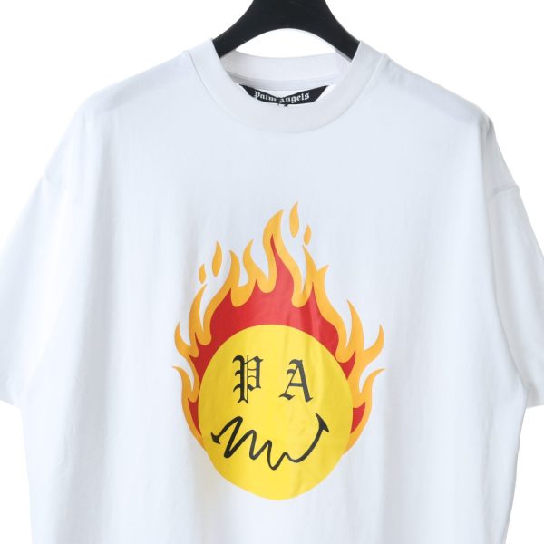 PALM ANGELS 21SS smiley flame print short sleeves - Image 3
