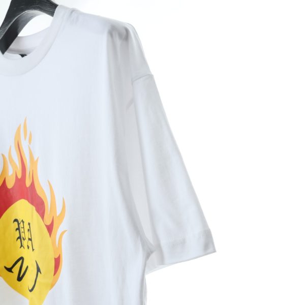 PALM ANGELS 21SS smiley flame print short sleeves - Image 5