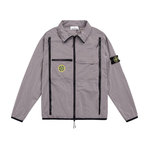 STONE ISLAND Jacket Nautical Compass Badge Logo Embroidery dusty pink