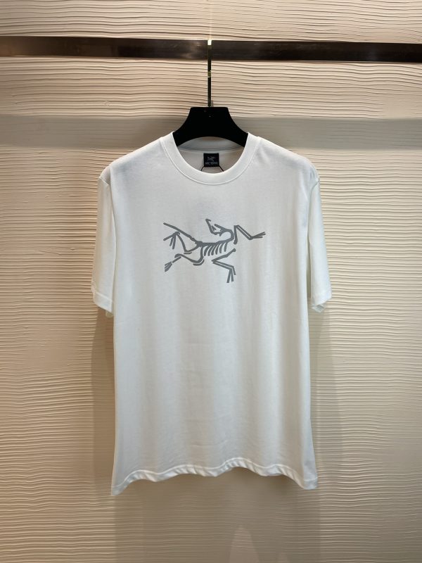 Top quality Arcteryx Archeopteryx 2023 new chest exquisite printing process pure cotton fabric 240g Black White S-XL