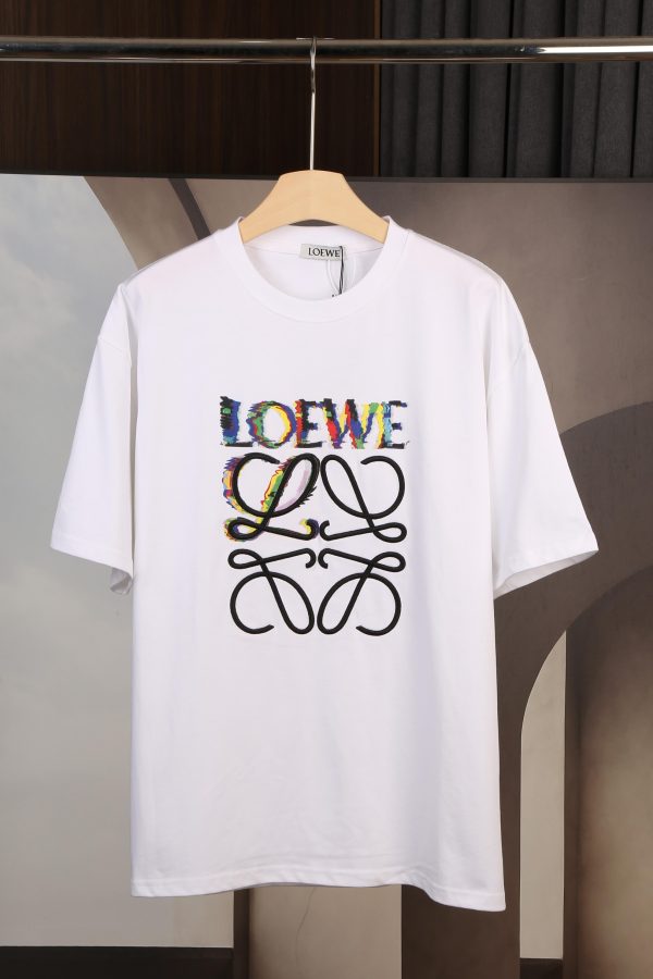 High-quality LOEWE23 new style, high-quality ?Heavy double yarn 280g32 counts, smooth cotton washable feel, front and rear high-end embroidery printing