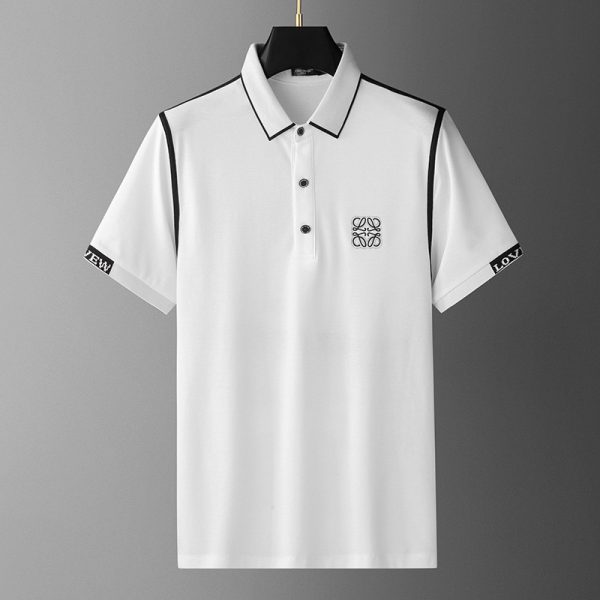 [LOEWE] 2023 spring and summer new mercerized cotton lapel, the world's top men's clothing, simple and fashionable, easy and versatile